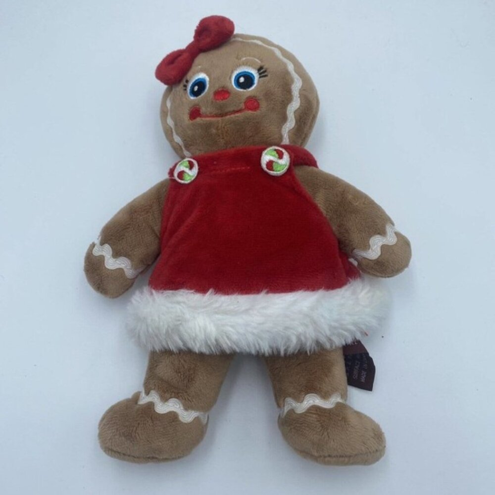 Gingerbread Girl Barrington Plush Browns Red Christmas stuffed